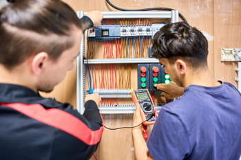 Des élèves en automation et maintenance